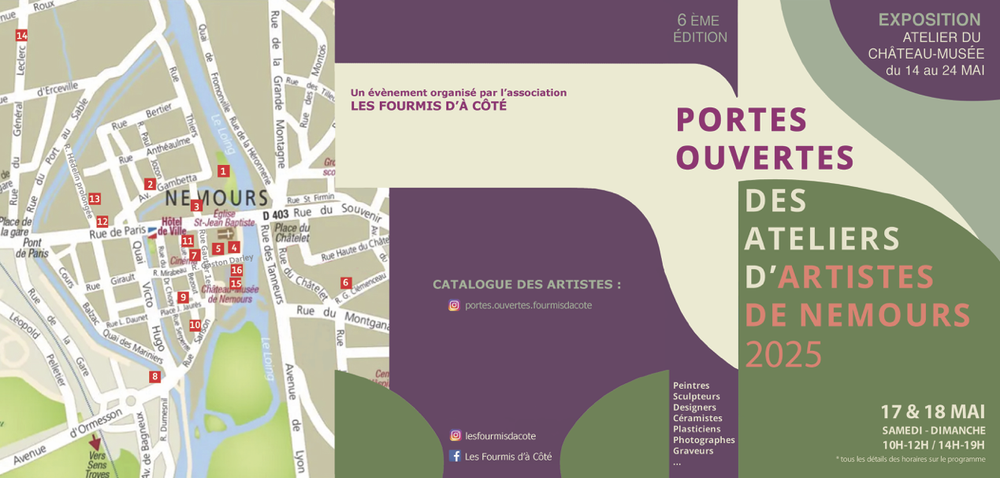 Exposition à l'Atelier du chateau et 6eme édition des portes ouvertes des ateliers d'artistes à Nemours